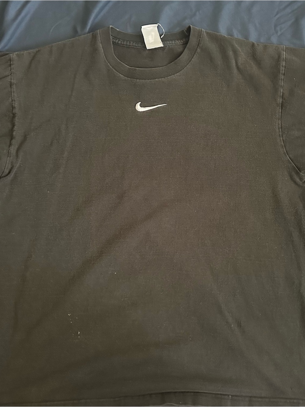 Nike Black Tee with White Swoosh Logo